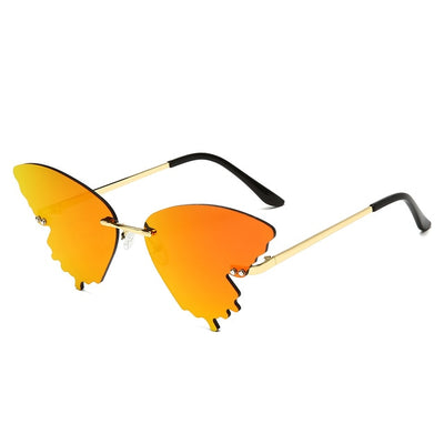 Luxury Fashion Fire Flame Sunglasses Women Rimless