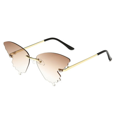Luxury Fashion Fire Flame Sunglasses Women Rimless