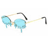 Rimless Sunglasses Women fashion  Vintage Unique Tears