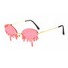 Rimless Sunglasses Women fashion  Vintage Unique Tears