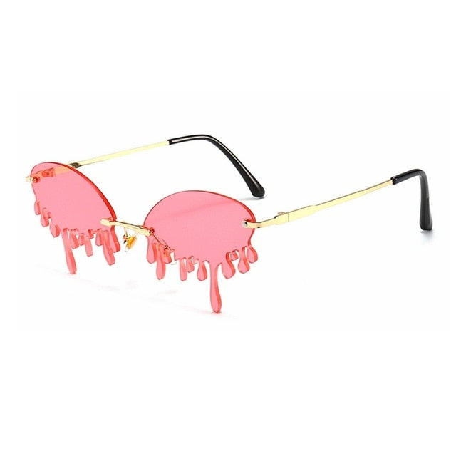 Rimless Sunglasses Women fashion  Vintage Unique Tears