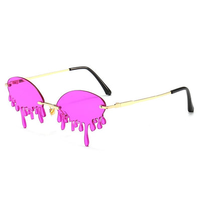 Rimless Sunglasses Women fashion  Vintage Unique Tears