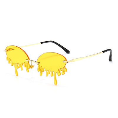 Rimless Sunglasses Women fashion  Vintage Unique Tears