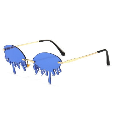 Rimless Sunglasses Women fashion  Vintage Unique Tears