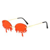 Rimless Sunglasses Women fashion  Vintage Unique Tears