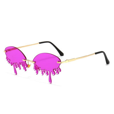 Rimless Sunglasses Women fashion  Vintage Unique Tears