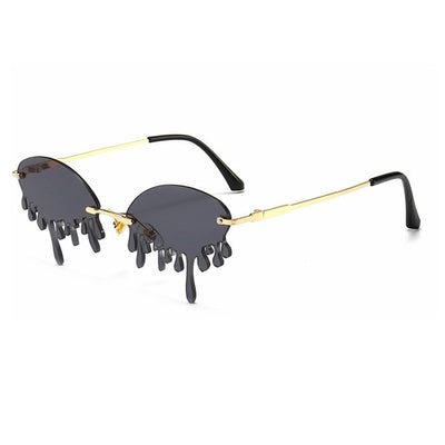 Rimless Sunglasses Women fashion  Vintage Unique Tears