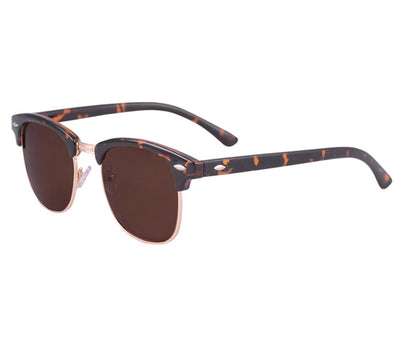 Tortoise Designer Inspired Classic Half Frame Horned