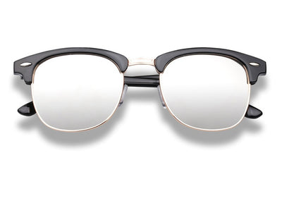 Tortoise Designer Inspired Classic Half Frame Horned