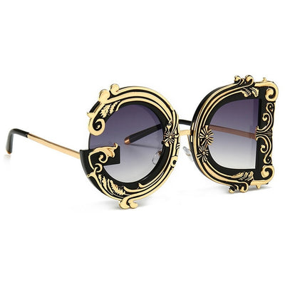 TTLIFE  Irregular Geometric Vintage Baroque Sunglasses