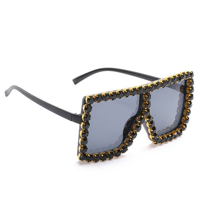 TTLIFE Fashion Large Diamond Crystal Sunglasses Women