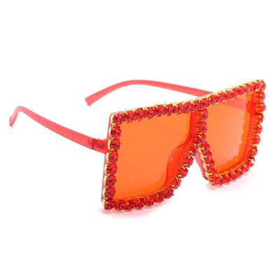 TTLIFE Fashion Large Diamond Crystal Sunglasses Women