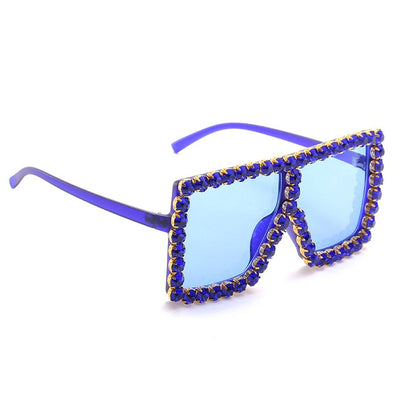 TTLIFE Fashion Large Diamond Crystal Sunglasses Women