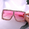 TTLIFE Fashion Large Diamond Crystal Sunglasses Women