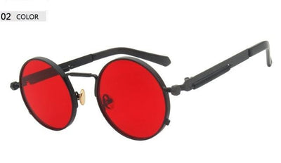 Men Women Metal Frame Round Sunglasses