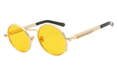 Men Women Metal Frame Round Sunglasses