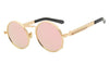 Men Women Metal Frame Round Sunglasses