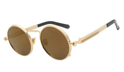 Men Women Metal Frame Round Sunglasses