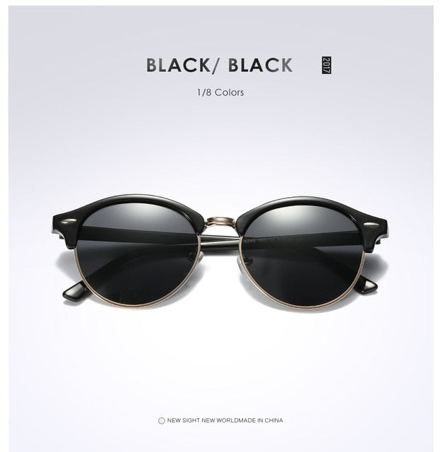 New Polarized Round Sunglasses Mens Womens Brand Designer