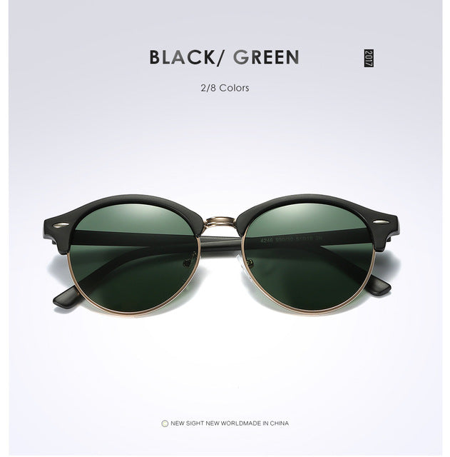 New Polarized Round Sunglasses Mens Womens Brand Designer
