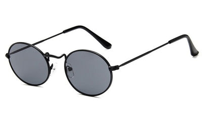 Vintage Oval Small Metal Frame Steampunk Sunglasses