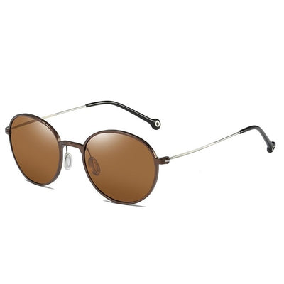 Mens Polarized Sunglasses Aluminum Magnesium Oval Retro