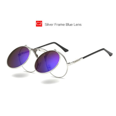Women Men Brand Designer Retro Round Metal