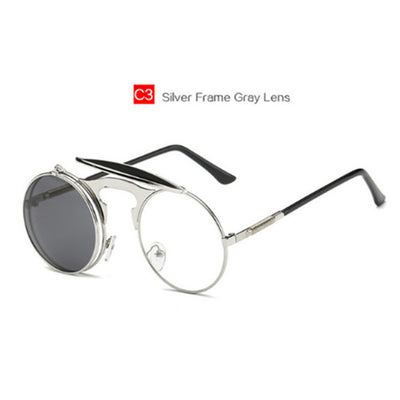 Women Men Brand Designer Retro Round Metal