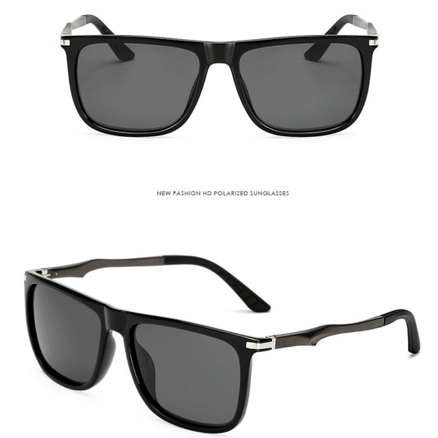 Rectangle Men Polarized Sunglasses Fashion Vintage