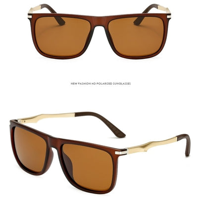 Rectangle Men Polarized Sunglasses Fashion Vintage