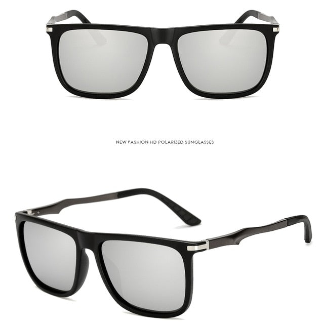 Rectangle Men Polarized Sunglasses Fashion Vintage