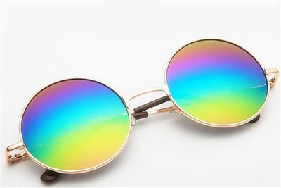 Round Metal Frame Men Women Sunglasses