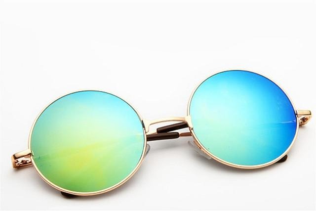 Round Metal Frame Men Women Sunglasses