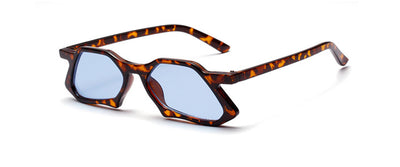 Vintage polygon sunglasses men clear lens