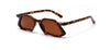 Vintage polygon sunglasses men clear lens