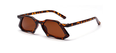 Vintage polygon sunglasses men clear lens