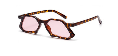 Vintage polygon sunglasses men clear lens