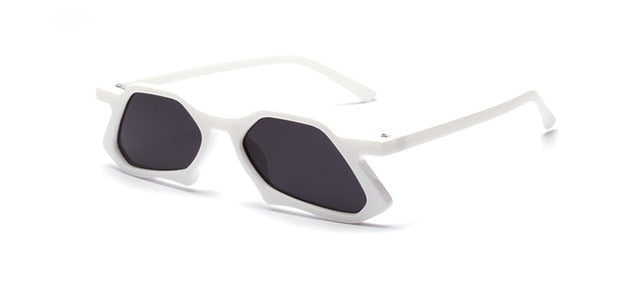 Vintage polygon sunglasses men clear lens
